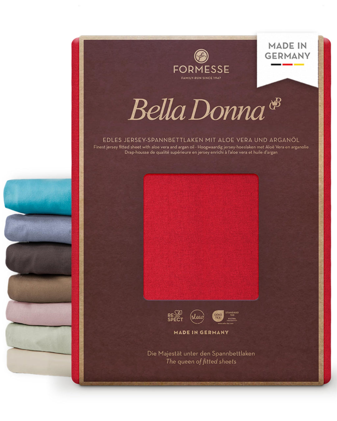 Formesse Bella Donna Jersey Spannbetttuch Rot 90x190 - 100x220 90x190 - 100x220 cm Rot, 90x190 - 100