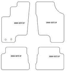 MDM fussmatten für Hyundai Getz ab 2002-2008 Passform wie Original aus Velours, Automatten mit Absat