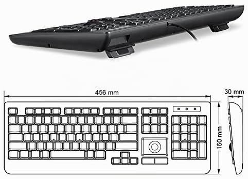 Perixx PERIBOARD-513 Tastatur mit Touchpad USB (US-Englisch) schwarz Layout: US ENGLISH, Layout: US