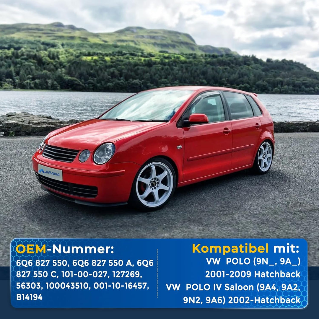 Arana 2X Gasdruckfeder Heckklappendämpfer Kofferraum Kompatibel mit VW POLO (9N_, 9A_) 2001-2009 Hat