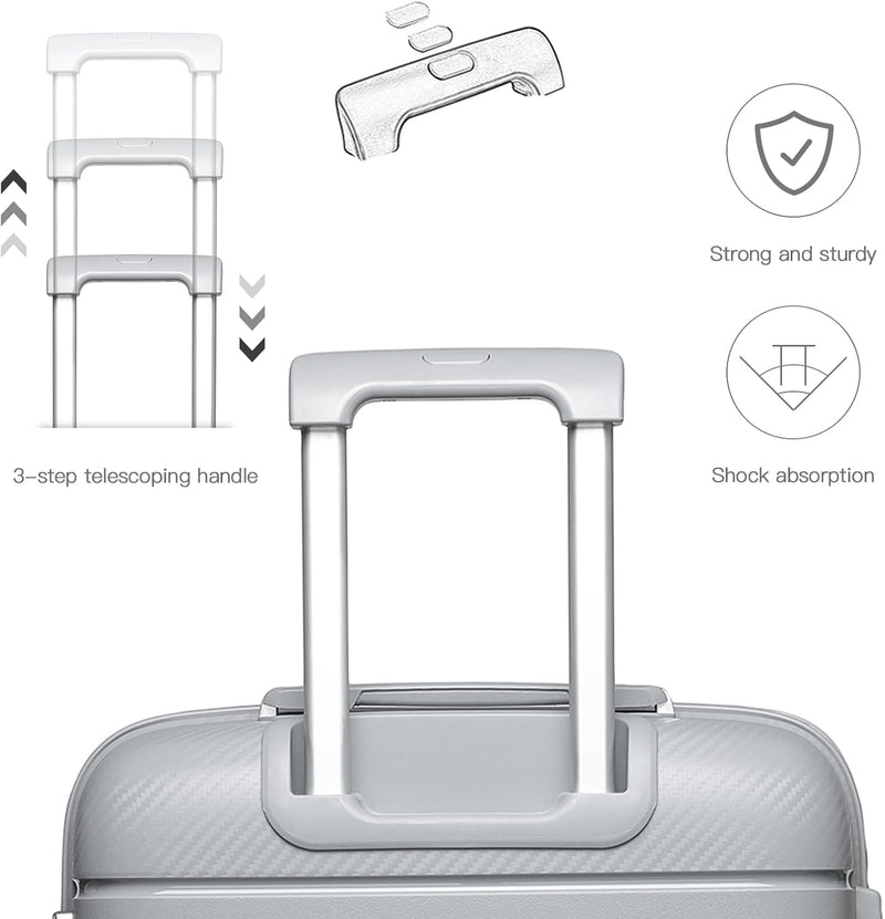 Kono Handgepäck-Set 2tlg Kleiner Kabinenkoffer mit Kosmetikkoffer Beautycase Polypropylen Trolley Ko