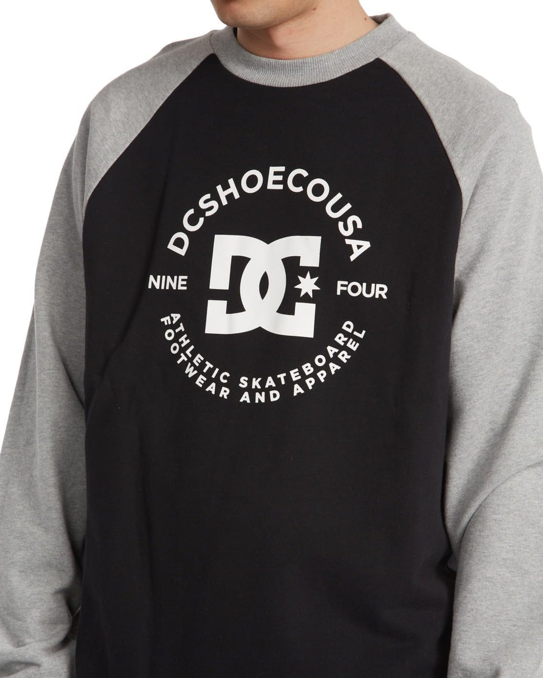 DC Shoes Herren Dc Star Pilot Raglan Crew Sweatshirt S Black/Grey Heather, S Black/Grey Heather