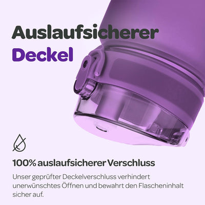 Hydracy Trinkflasche mit Fruchteinsatz - 1L Wasserflasche - BPA-freie Trinkflasche mit Zeitmarkierun