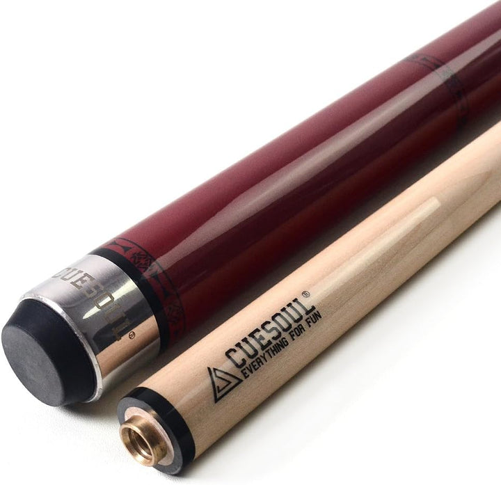 DHOLE CUESOUL 58 "2 Piece Maple Billiard Queue 19 Unzen Rot 12.75mm, Rot 12.75mm