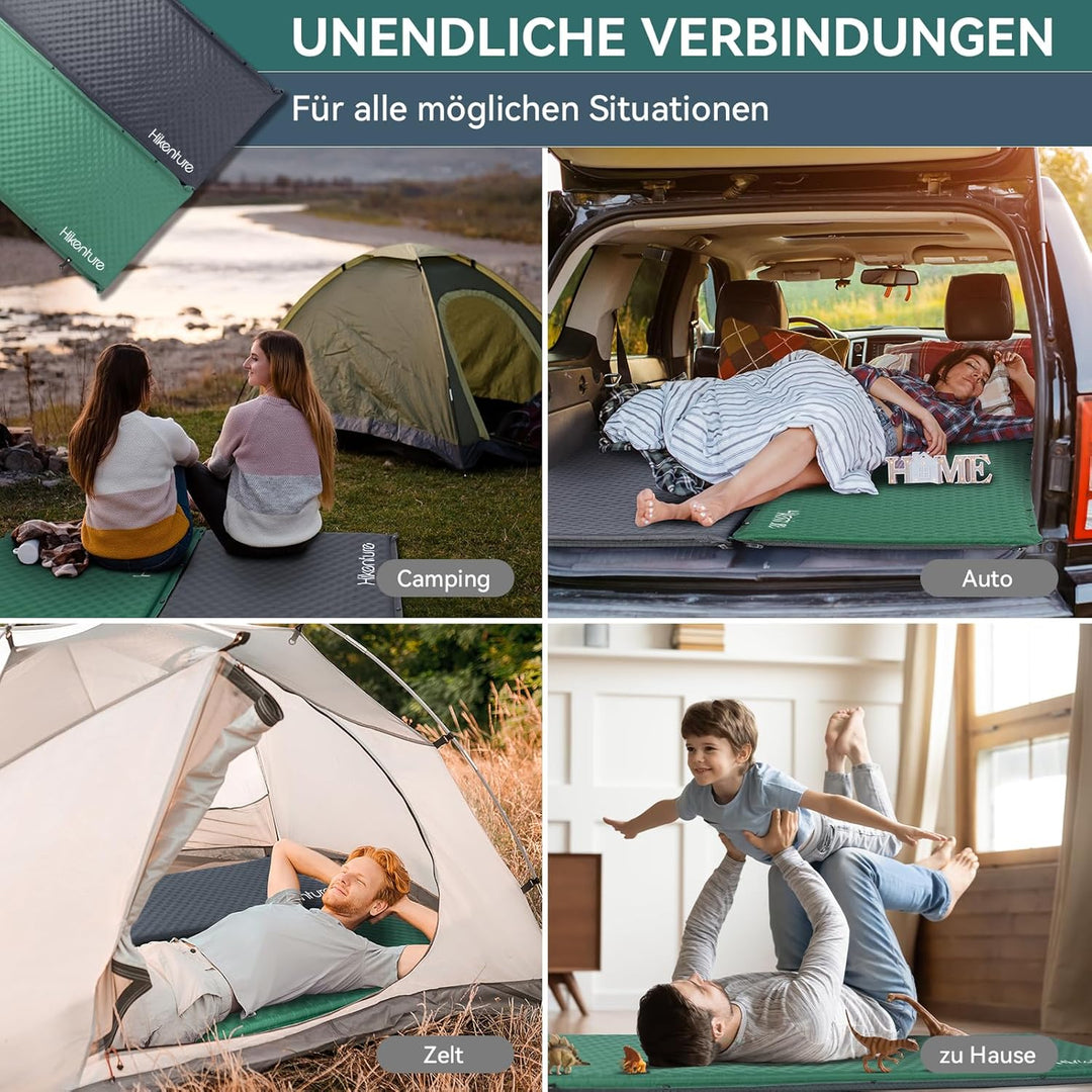 HIKENTURE Isomatte Selbstaufblasend, 5CM Dicke Camping Matratze aus Schaumstoff, Selbstaufblasbare L