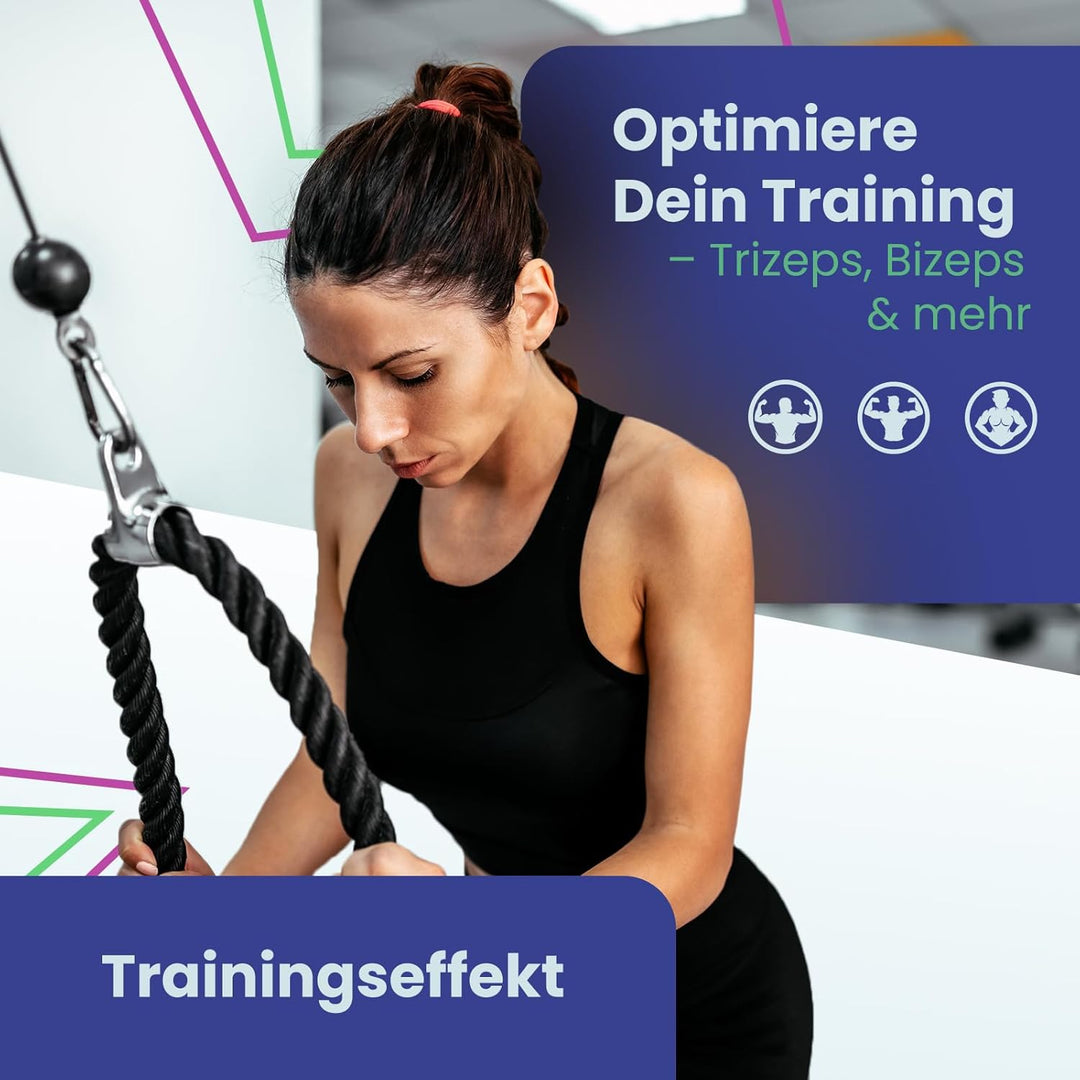 DQ-PP Stahlseil ummantelt mit Ösen für Fitnessgeräte |7x19 | Drahtseil | Gym Kabel | Schwarz | Fitne