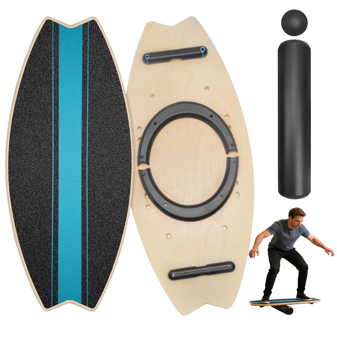 Diesisa Balance Board Erwachsene: 7-in-1 Balance boards Wackelbrett - Holz Balance Board Set Mit Rol