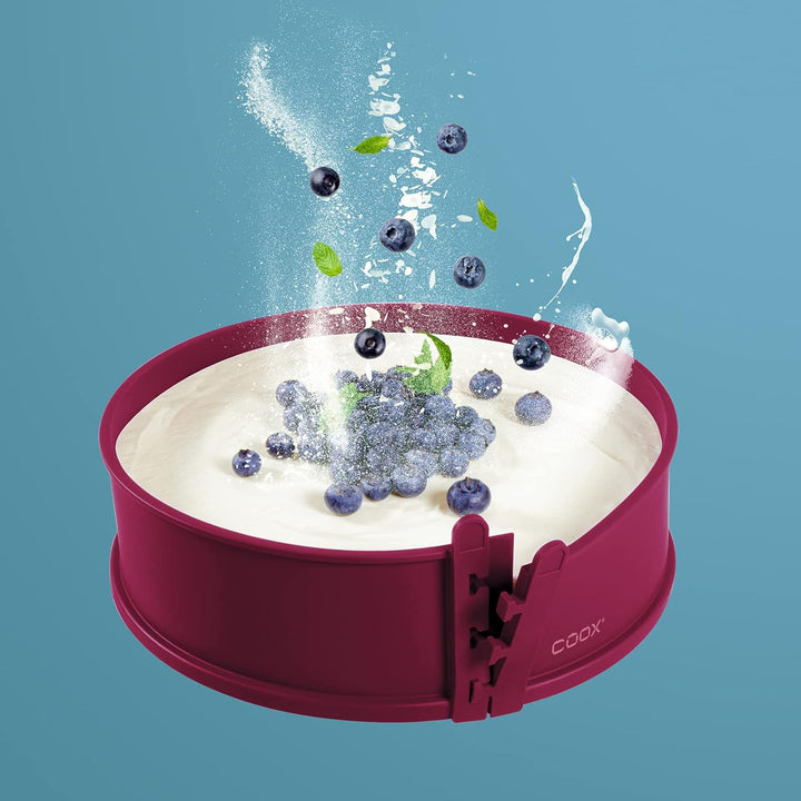 coox Springform mit Porzellanboden ⌀ 26 cm in Dunkelrot, backen und direkt auf der Porzellanplatte s