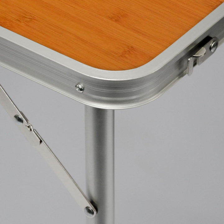 AMANKA Alu Campingtisch 90x60cm - Klapptisch Picknicktisch Leichter Falttisch höhenverstallbar Bambu