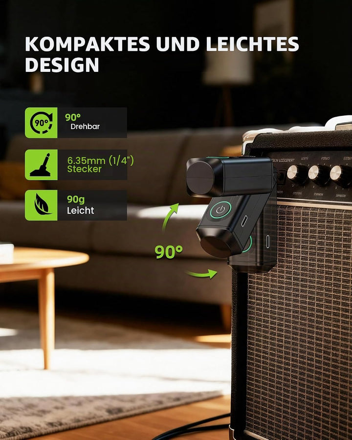 LEKATO iW-30 Bluetooth-Empfänger mit 6,35 mm Klinkenstecker, Mono/Stereo Wireless Audio Receiver, 15