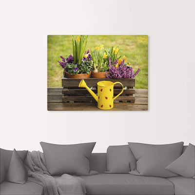 ARTland Leinwandbilder Wandbild Bild Leinwand 60x45 cm Garten Blumen Frühling Narzissen Stiefmütterc