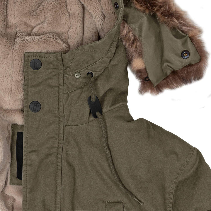 bw-online-shop Winterparka Fishtail mit Futter Herren Parka Jacke XS Oliv, XS Oliv