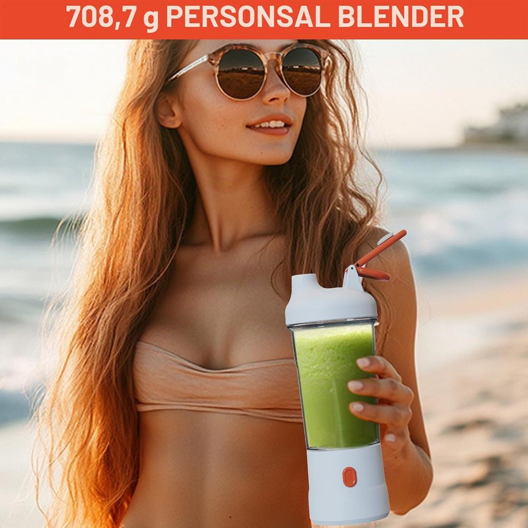 Tragbarer Mixer, 25oz tragbarer Mixer für Smoothies und Shakes mit 6 Klingen, wiederaufladbaren Misc