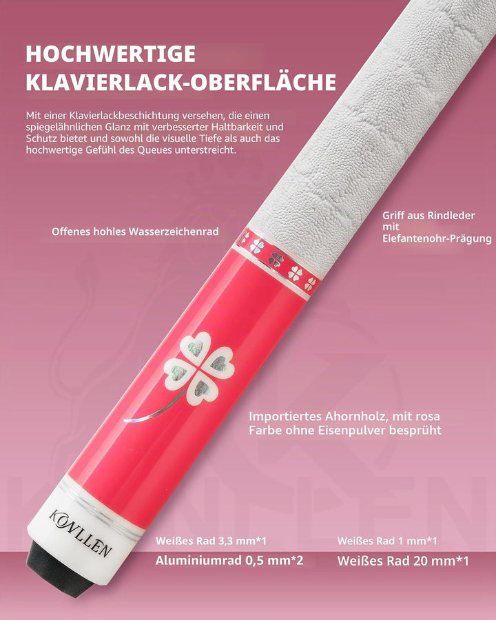 KONLLEN Billardqueue aus Kohlefaser, 58 Zoll, professionelle Billardstöcke für Erwachsene, Vollcarbo
