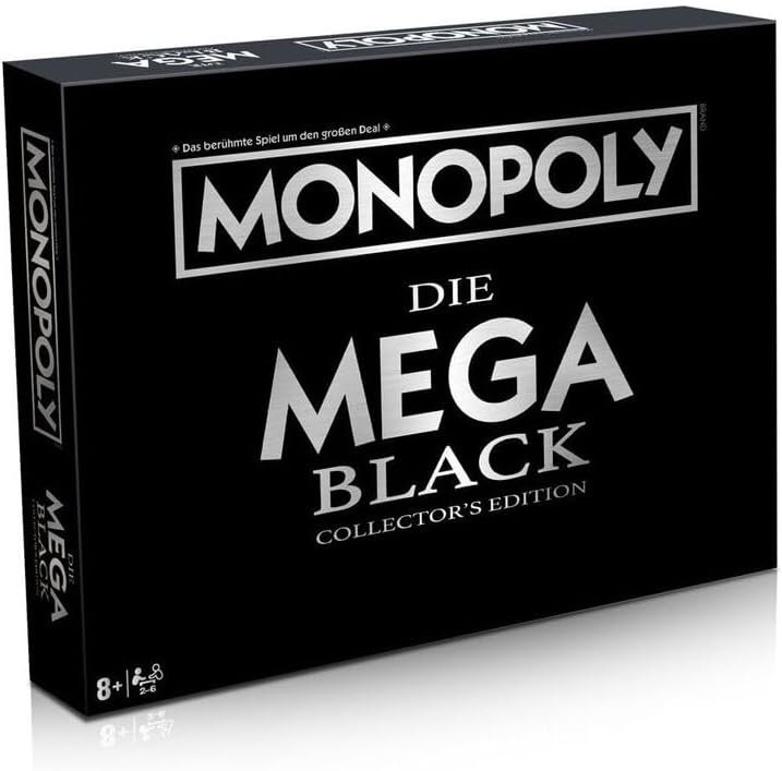 Winning Moves Monopoly Mega Black Edition - Familienspiele Strategie Brettspiele Monopoly Mega Black