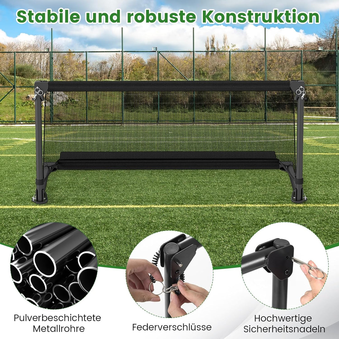 COSTWAY Fussballtor faltbar für Garten Kinder, Fussballtor mit Metallrahmen, wetterfestem PE-Netz &amp;