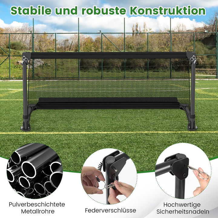 COSTWAY Fussballtor faltbar für Garten Kinder, Fussballtor mit Metallrahmen, wetterfestem PE-Netz &amp;