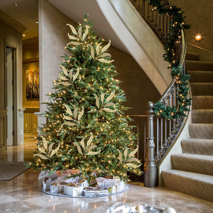 Oairse 68CM 3er Set Kunstpflanze Kunstzweig Weihnachten deko Glitzer, Weihnachten Blätter für Weihna