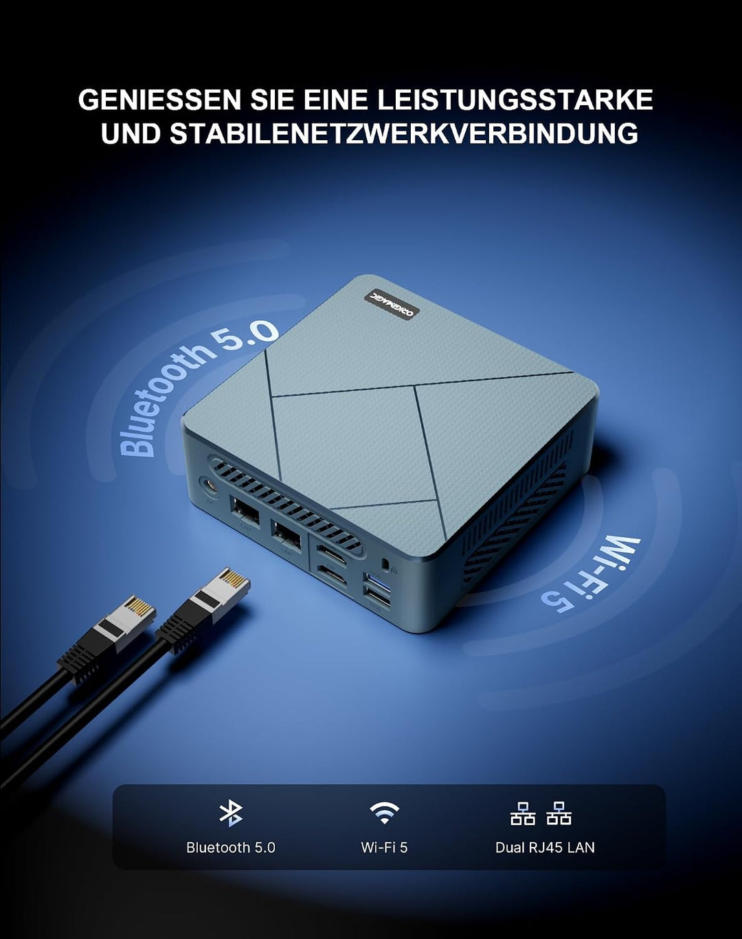 A3 Mini-PC Performance Ryzen 7 (4,9 GHz), 32 GB DDR5 Speicher, 1 TB SSD, 4 Bildschirme, perfekt für