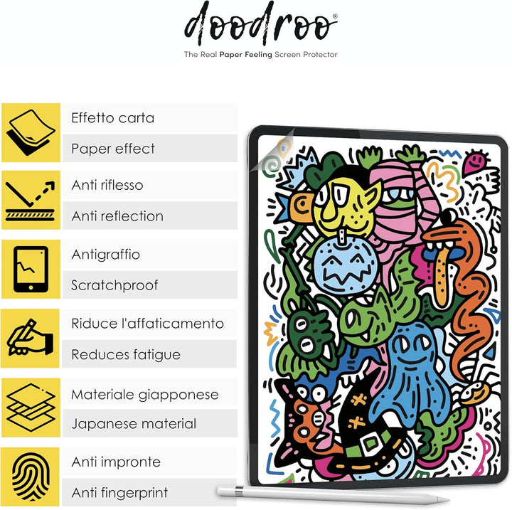 doodroo - Schutzfolie mit echtem Papiereffekt und Anti-reflex für BOOX Nova3 / 3 Color - Schützender