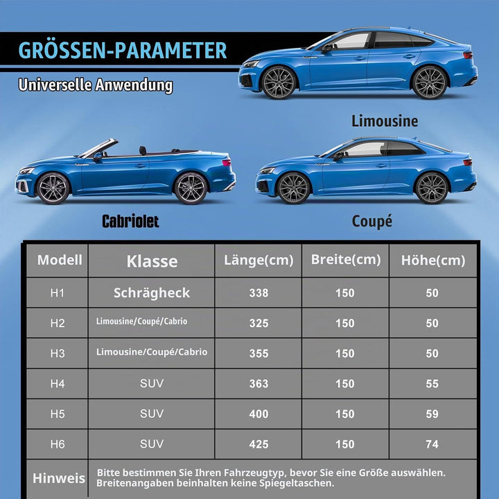 Halbgarage für Auto Winter,PKW Halbgarage Oben Wasserdicht Atmungsaktiv Autoabdeckung,Abdeckplane Ha