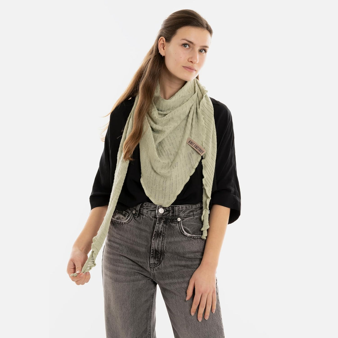 KNIT FACTORY - José Dreieckstuch - Dreieckstuch Damen - Fein Gestrickter Damen Schal - Halstücher fü