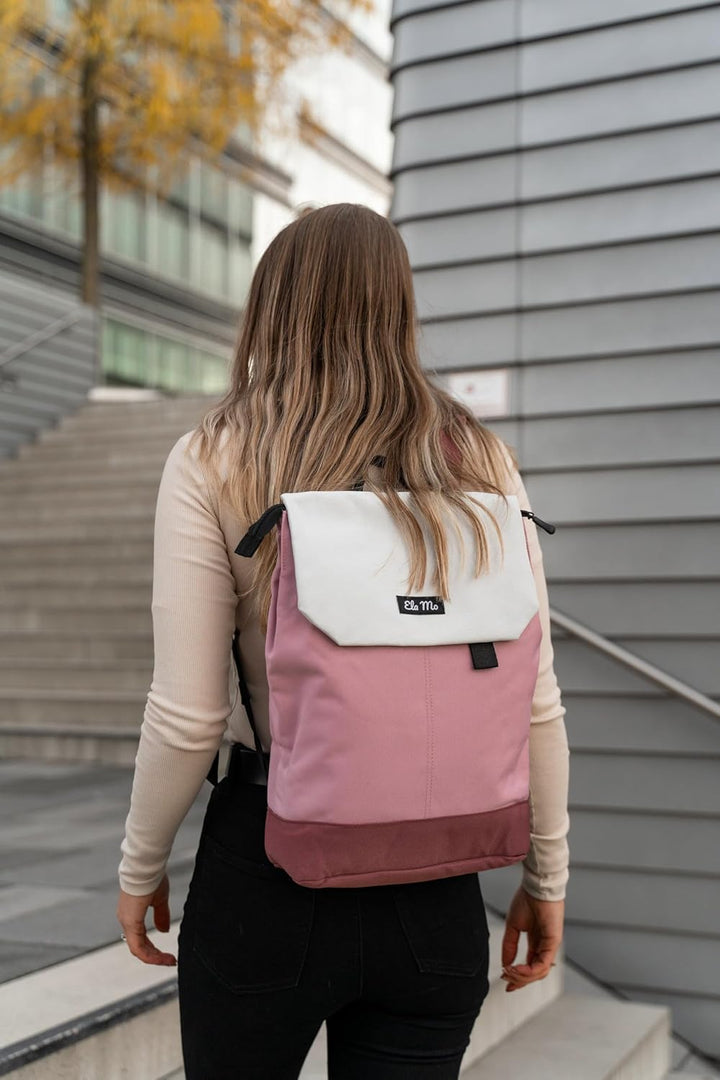 Ela Mo Rucksack Damen - Daypack schön u. durchdacht - Laptop Rucksäcke für Frauen - Anti Diebstahl T