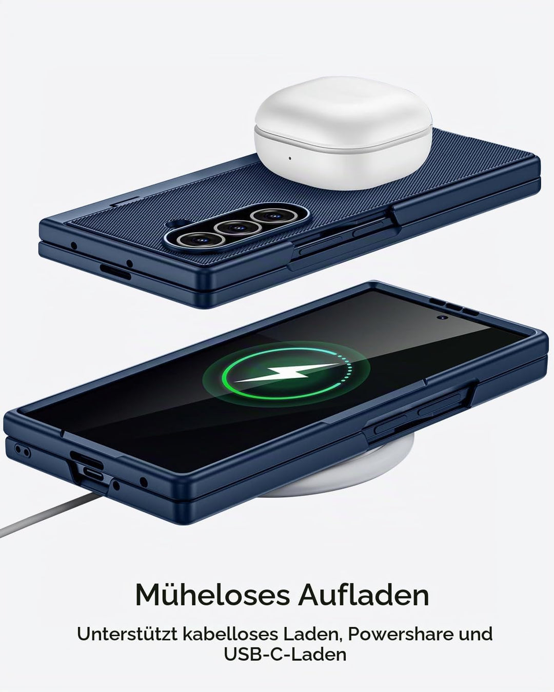 Miimall Kompatibel mit Samsung Galaxy Z Fold 7 Hülle mit S-Pen &amp; Stifthalter, [HD Displayschutz] Ult