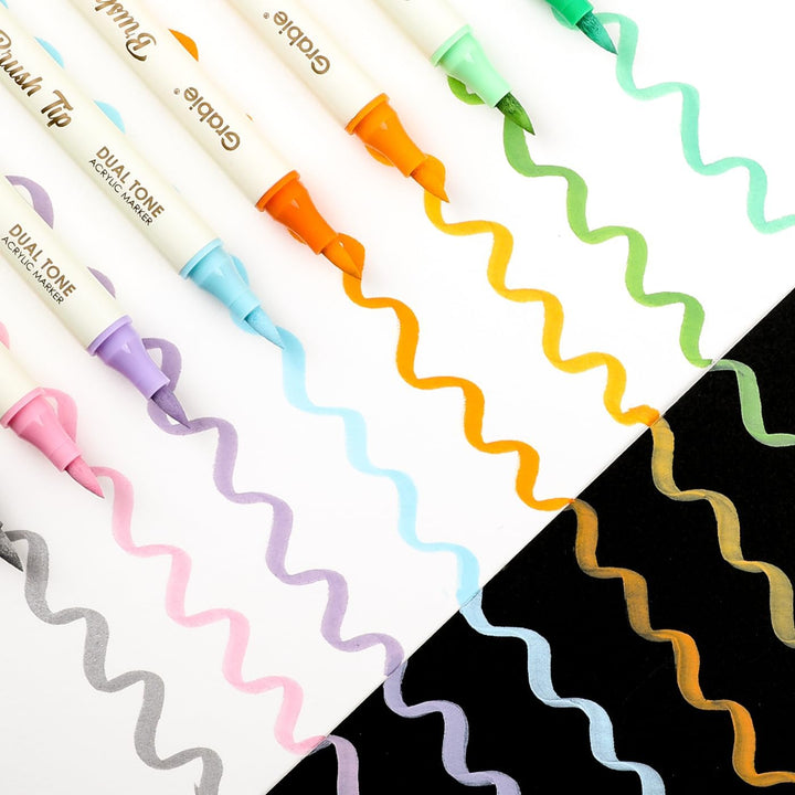 Grabie 72 Farben Acrylstifte, Acrylstifte Set mit weicher Spitze, Filzstifte für Holz, Stoff, Leinwa