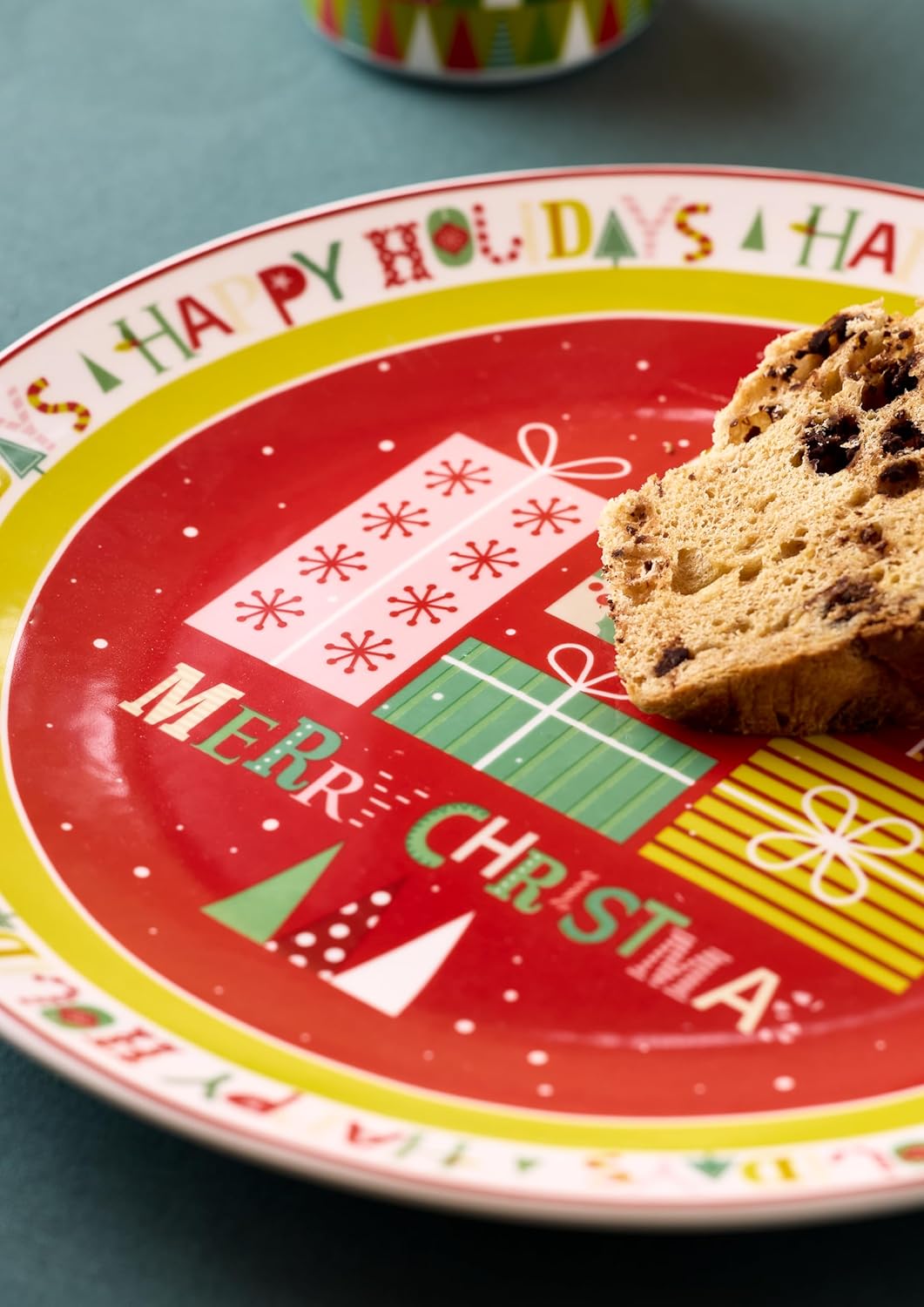 Tognana, Panettone-Teller 30 cm Christmas, Porzellan, Mehrfarbig
