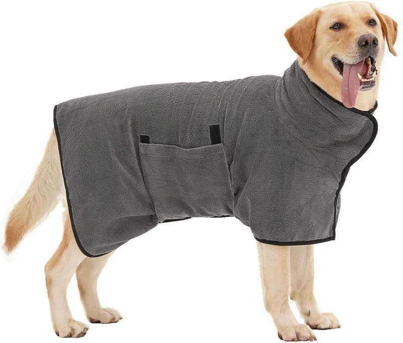 HezzLuv Bademantel Für Hunde, Hundebademantel Aus Mikrofaser Für Mittlere Und Grosse Hunde, Saugfähi
