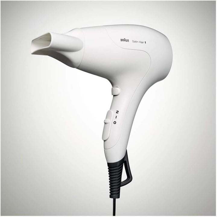 Braun Satin Hair 1 Power Perfection Haartrockner, professioneller Föhn mit Stylingdüse, HD180, weiss