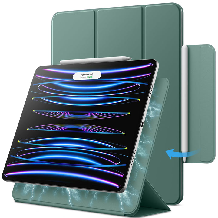 JETech Magnetische Hülle für iPad Pro 12,9 Zoll 2022/2021/2020/2018 (6./5./4./3. Generation), Pencil