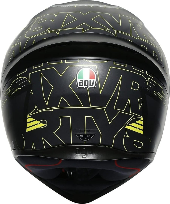 AGV Unisex-Adult K1 E2205 Top Motorrad Helm XS Schwarz, XS Schwarz