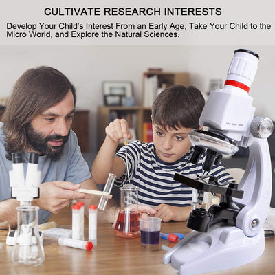 HONPHIER® Mikroskop für Kinder 100x 400x 1200x Mikroskop Spielzeug Microscope mit Telefonhalter Mikr