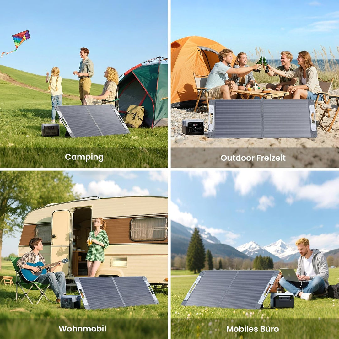 110W 19.8V Solarpanel Faltbar, N-Type 16BB Tragbares Monokristalline Solarmodule,USB-A (3.0) & USB-C