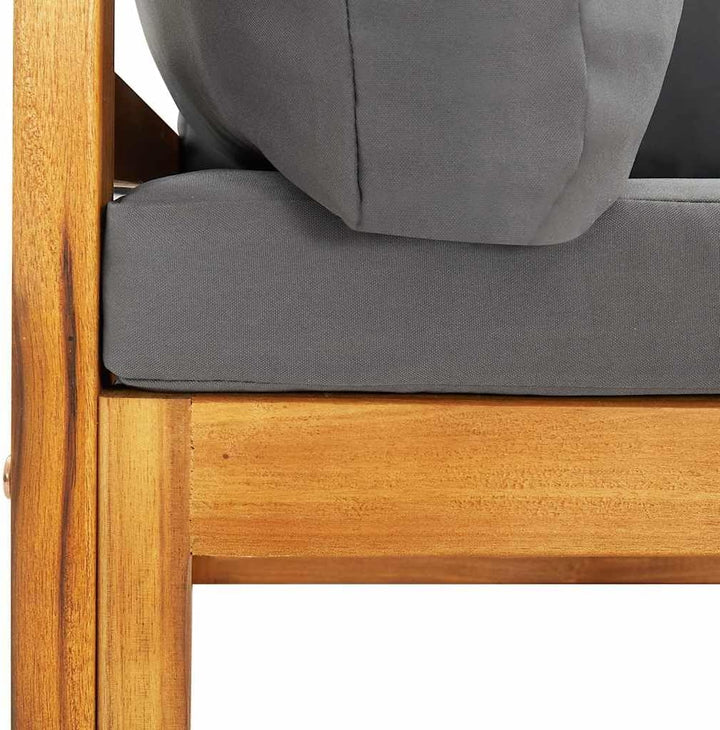 vidaXL Akazienholz Massiv Modular Ecksofa mit Dunkelgrauen Kissen Sofa Lounge Gartensofa Sessel Gart