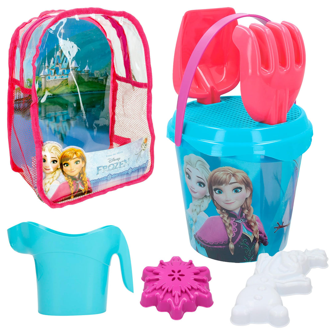ColorBaby Disney-Frozen Rucksack Strandkorb D18 cm C/4 Acc + 2 Formen 18 cm mit Zubehör, Mehrfarbig,