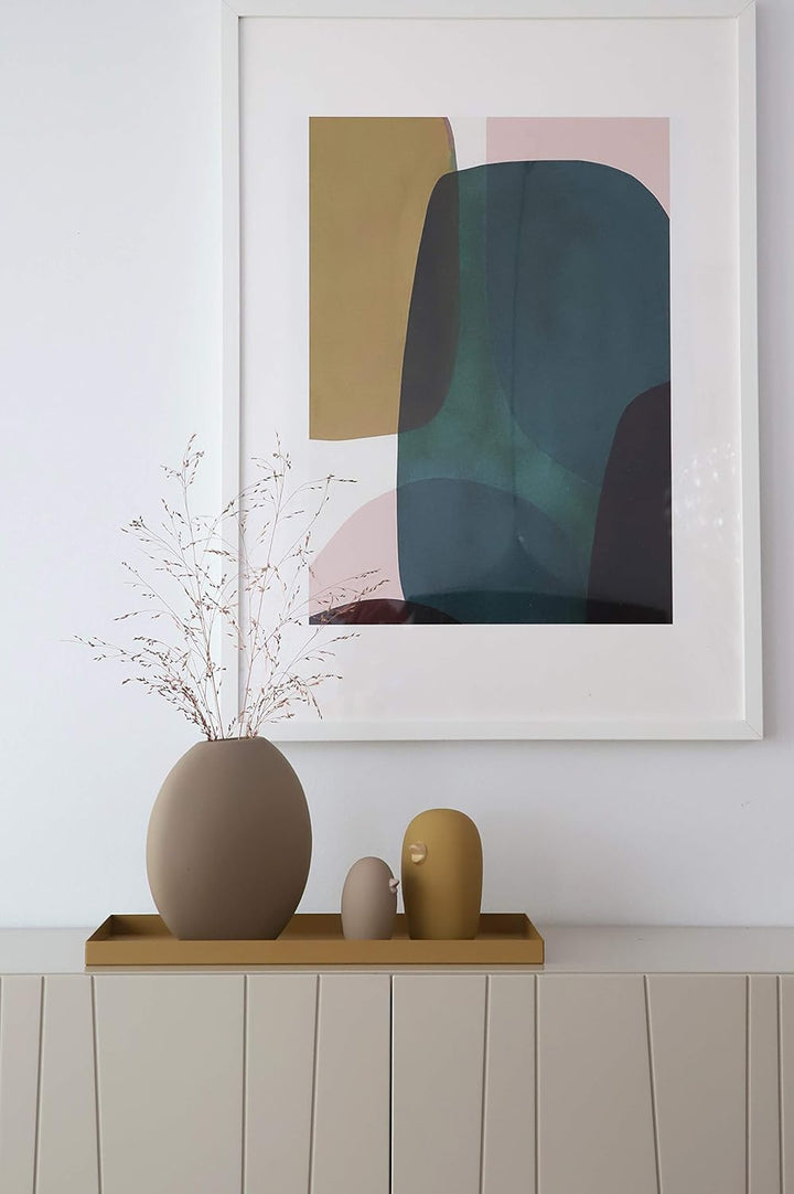 Cooee Design Vase Pastille aus Keramik in der Farbe Sand Handgefertigt, Durchmesser: 20cm, Höhe: 19c
