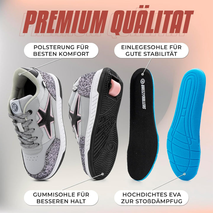 BREEZY ROLLERS Schuhe mit Rollen für Kinder I Rollschuhe-Sneaker Kids I Von Kinder Strassen-Schuhen