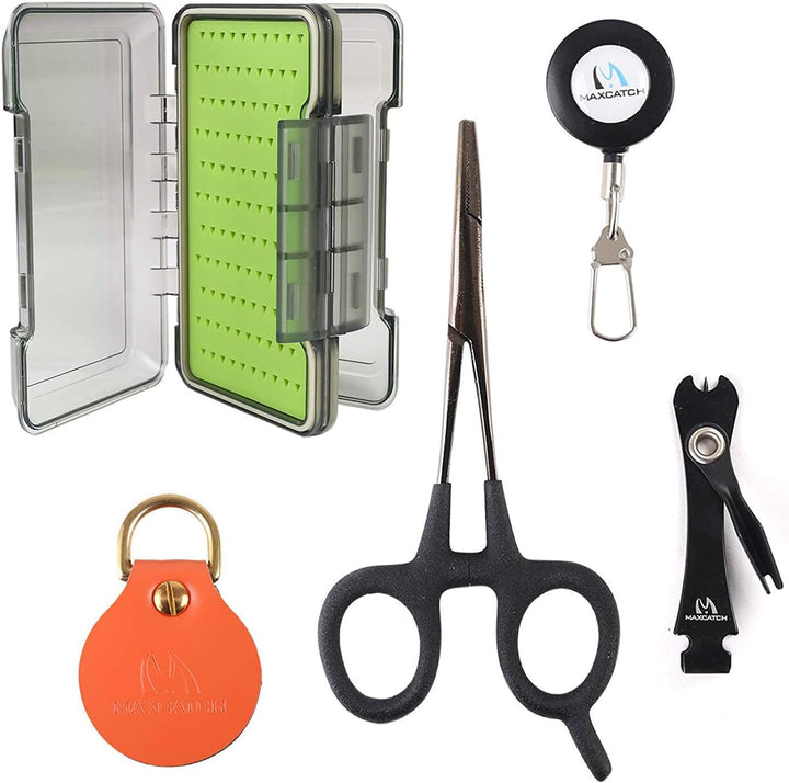 MAXIMUMCATCH Fliegenfischen Zubehör Kombi Schnur knipser/Retractor/Hanken-Lösezange /Vorfachstrecker