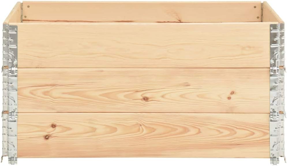 vidaXL Paletten-Aufsatzrahmen 3 Stk. 80×120 cm Kiefern-Massivholz 80x120x19 cm, 80x120x19 cm