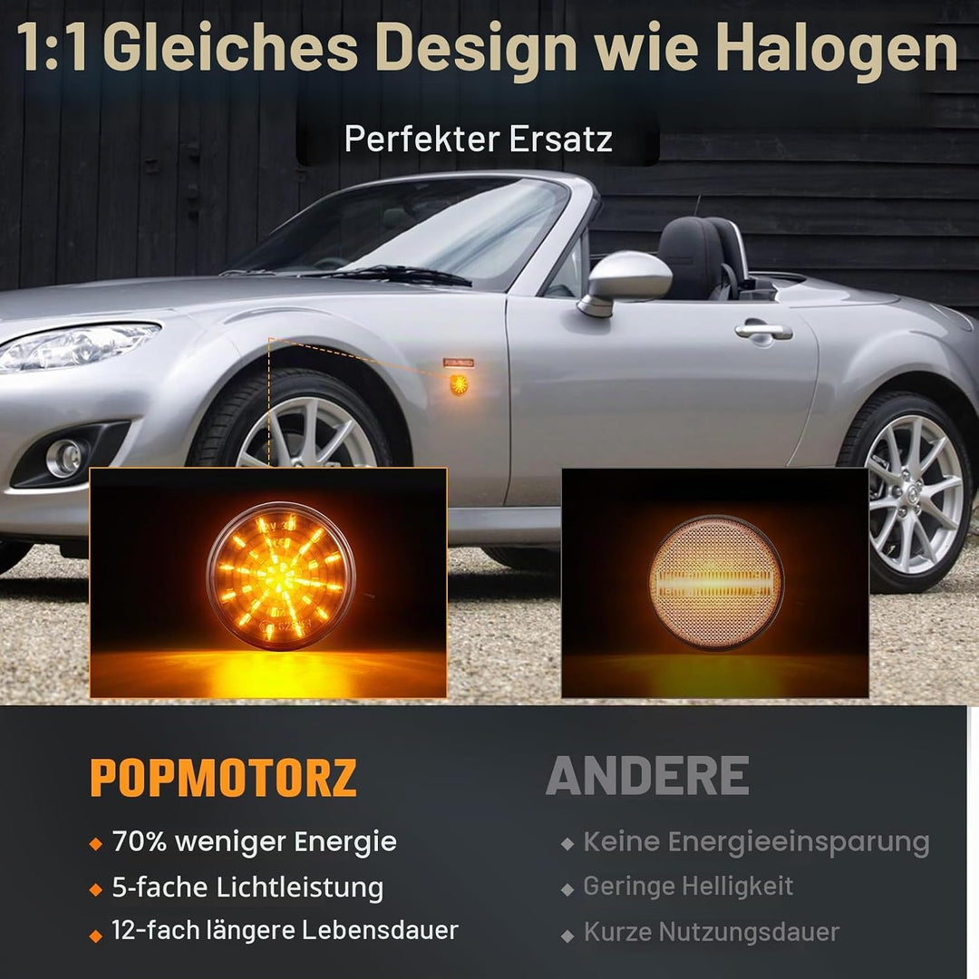 POPMOTORZ 2 Stücke Blinker Seitenblinker für Mazda MX-5 1989-2015 mit Canbus Fehlerfrei, für Mazda M