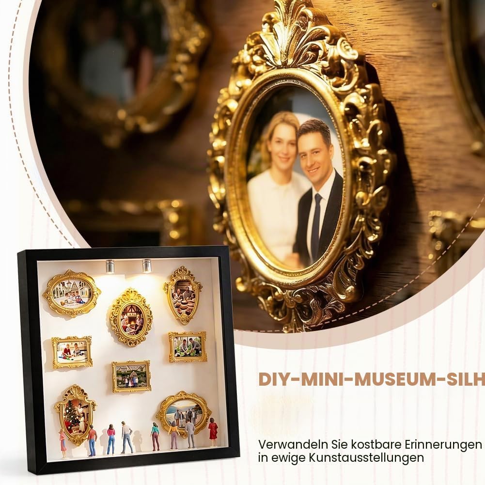 DIY Mini Museum Silhouette Box,Neu Kreatives Erinnerungsdisplay Kit,Minis Vintage Bilderrahmen Mit G