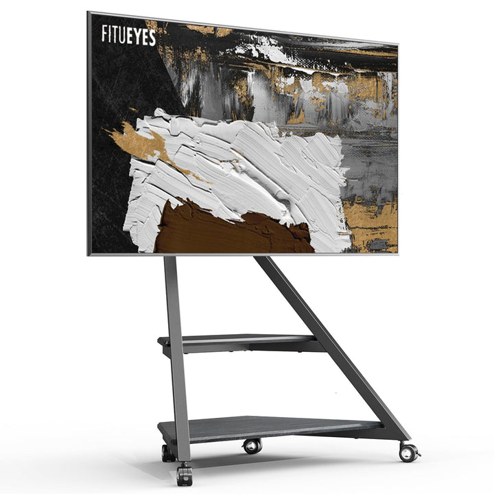 FITUEYES Design TV Ständer Rollbar für 55-88 Zoll Fernseher Mobiler TV Stand höhenverstellbar schwen