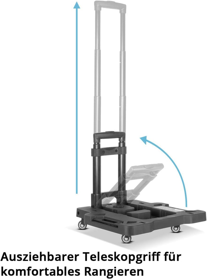STAHLWERK Werkzeugtrolley mit drei Boxen – mobiler Werkzeugkoffer-Trolley mit Teleskopgriff, Metallv