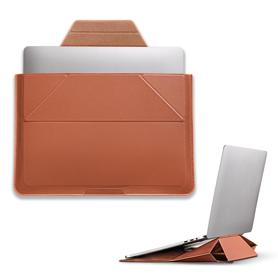 MOFT Laptoptasche Hülle & Laptop Ständer für 15-16 Zoll Laptop, Vegan Leder Laptoptasche mit Erweite