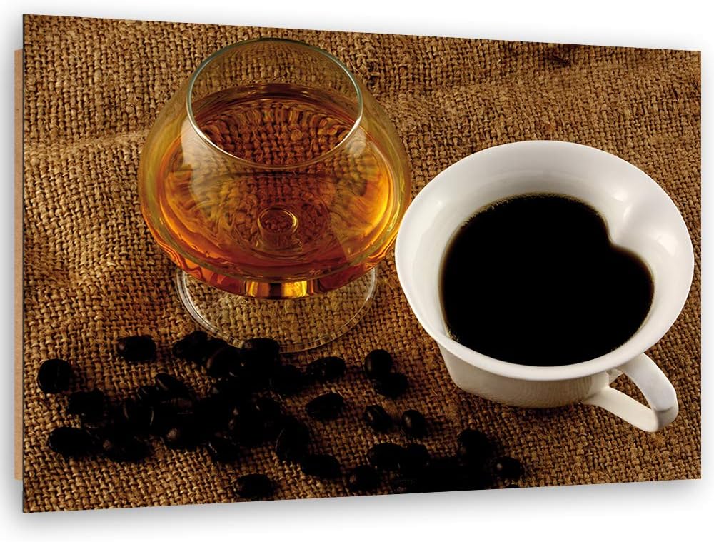 Feeby Wanddeko Kaffee Bild Kunstdruck modern für Wohnzimmer Braun 80x60 cm M14317 80x60 cm, M14317 8