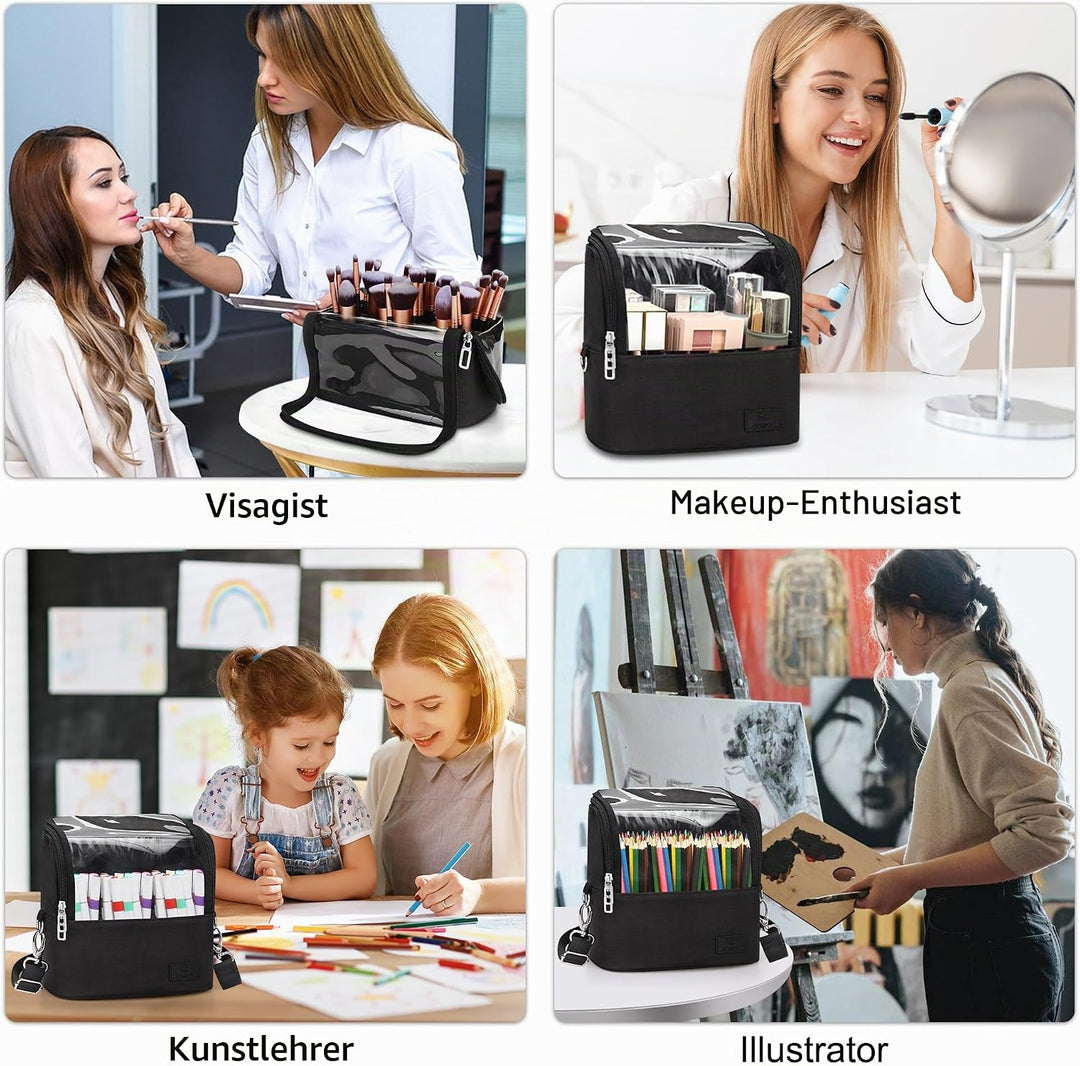 Relavel Kosmetiktasche, Make up Pinsel Tasche, Gross Make up Organizer, Stand-up Kulturbeutel Wasser