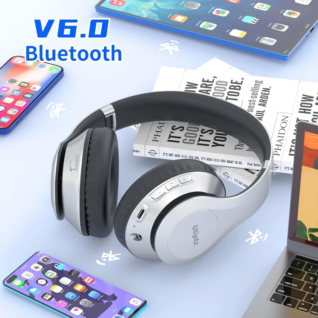 Uliptz Bluetooth Kopfhörer Over Ear, 65 Stunden Spielzeit Kopfhörer Kabellos 6 EQ-Modi, HiFi-Stereo